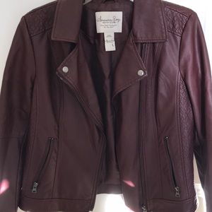 American rag purple faux leather jacket